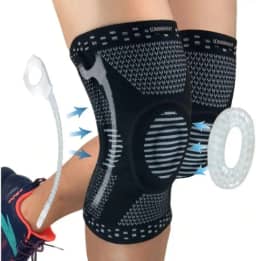 Joelheira de Compressão Profissional Snake para Academia Crossfit Musculação Corrida Bike Volei Basquete - Para proteção e recuperação do joelho (M)