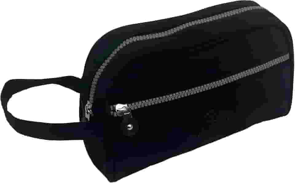 Estojo Escolar Grande com 2 Bolsos de Nylon (Preto)