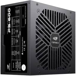 C3Tech Fonte Gamer ATX 600w PS-600BK, preta, Bivolt 115/230v, cabo Flat