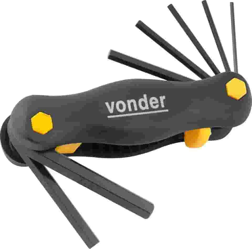 Vonder, Jogo De Chaves Hexagonais (Allen) Curta, Com Suporte Plástico, 2,0 Mm A 8,0 Mm, 7 Peças.