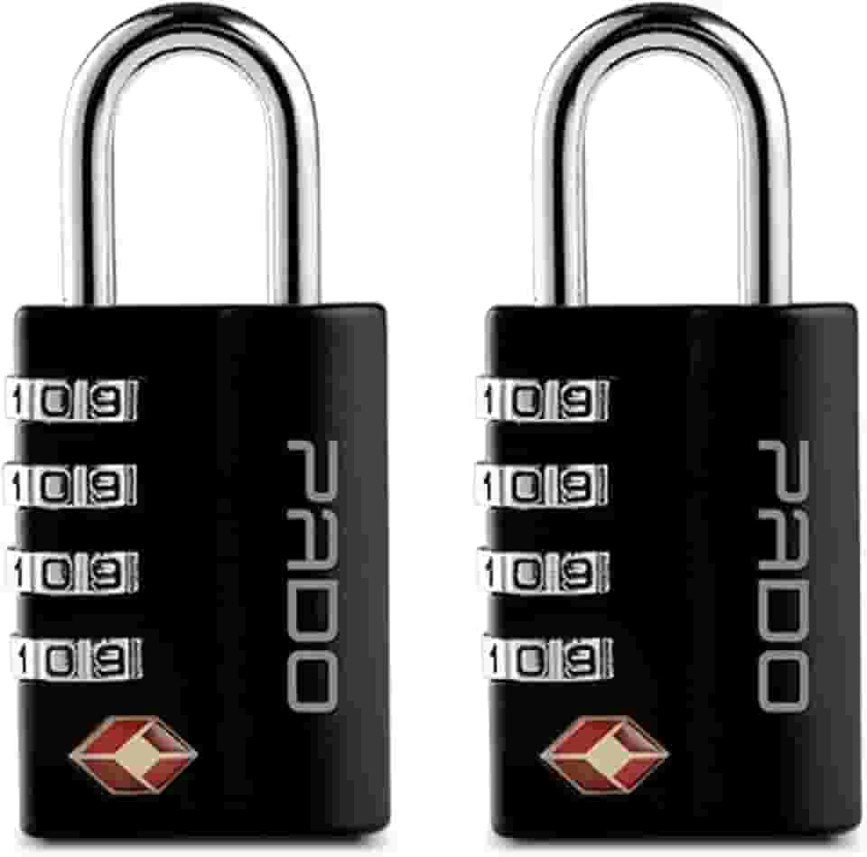 Kit 2 Cadeados de Senha Segredo Mala TSA Viagem Preto - Pado
