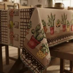 Toalha de Mesa Estampa Cactos do Rancho Western Autêntica 6 Lugares