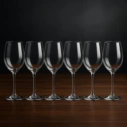 Taça de Vinho 400ml em Cristal Titanium – Jogo com 6 Unidades – Alta Resistência, Transparência Premium – Ideal para Vinho Tinto e Branco – Acabamento Fino e Elegante