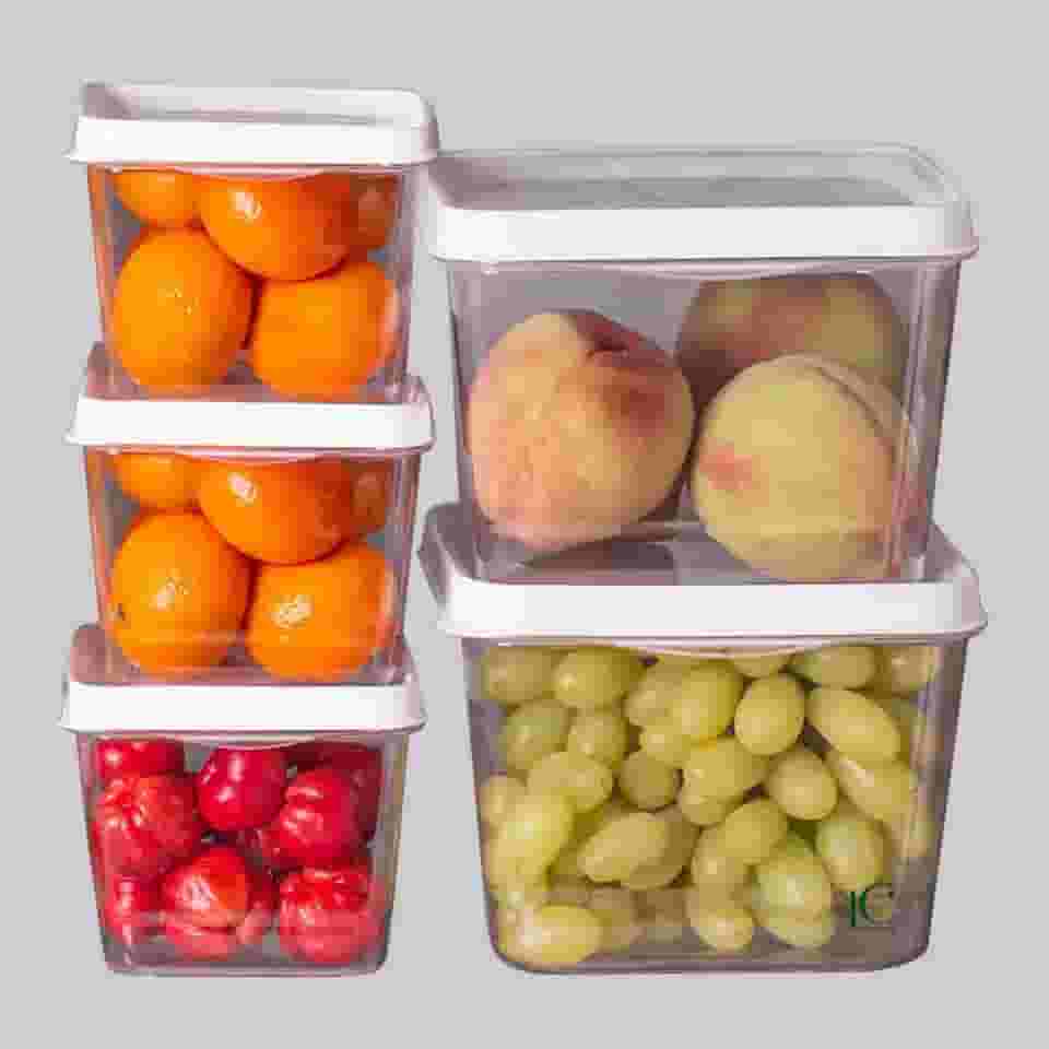 Kit 5 Potes de Plásticos Multiuso Chef Pro Meal Prep Fresh BPA Free - Paramount