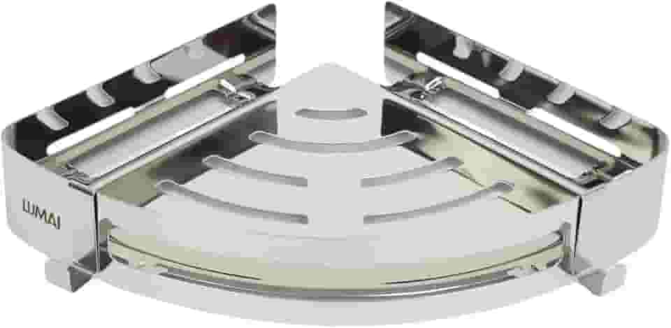 LUMAI Suporte Porta-Shampoo e Sabonete de Canto em Aço Inoxidável, Acessório para Banheiro e Cozinha, Suporte de Banheiro com Instalação Fácil e Prática, Resistente à Umidade – Prata