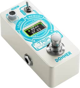 Donner Pedal de efeito de guitarra Triple Looper com mostrador de barra de progresso do tempo, 3 compartimentos para salvar faixas de loop
