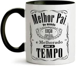 Yexati Caneca Dia Dos Pais - O Melhor Pai - 320ml - Preto - Caneca Personalizada