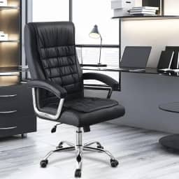 Cadeira De Escritório Presidente Suporte Lombar Ergonômico Com Encosto Alto (Preto)