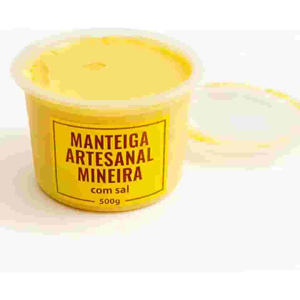 Manteiga Artesanal Mineira com Sal, 500g, Pura, Premium, sem conservantes industrializados