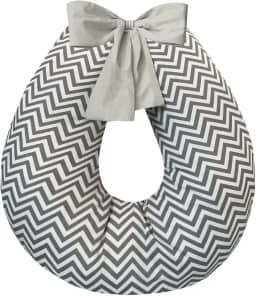 Almofada de amamentação grande 100% algodão (Chevron Cinza)
