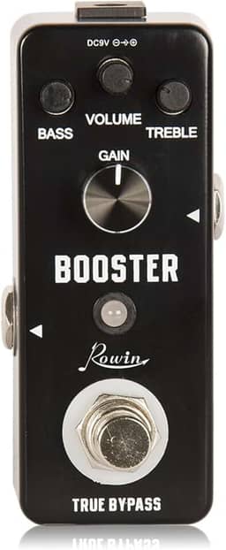 Rowin Pedal Booster com rico som de distorção True Bypass