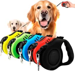Guia Retrátil Extensível 5 Metros 15kg Premium para Cachorros Botão de Trava Alça Ergonômica Resistente Ideal para Cães Pets