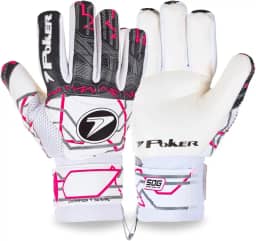 Luva De Goleiro Poker Champion 9 Semi Profissional Multiterreno Flat Macia Confortável Grip Látex Reforçada Punho Ajustável Elástico