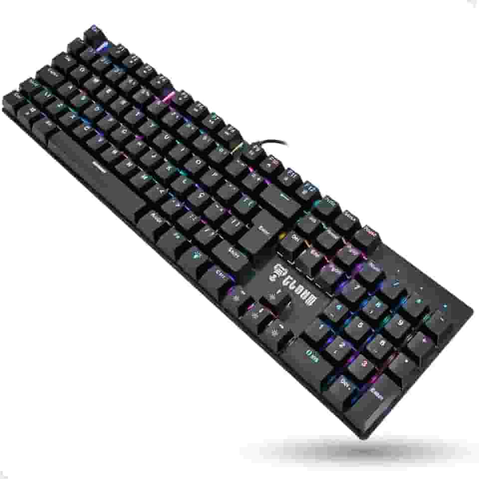 Teclado Gamer Mecânico King Com Iluminação Rgb Full Size Profissional Switch Red ABNT-2 Anti ghosting Cor Preto