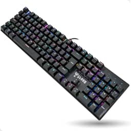 Teclado Gamer Mecânico King Com Iluminação Rgb Full Size Profissional Switch Red ABNT-2 Anti ghosting Cor Preto