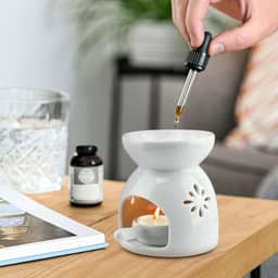 Queimador de óleo e cera de cerâmica – Aquecedor de luz de chá para relaxamento rápido de aromaterapia, para entusiastas de aromaterapia | Padrão floral para elevar o charme de casa/quarto