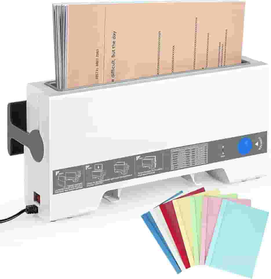 Máquina Elétrica de Encadernação Térmica 110V, Máquina de Colagem de Documentos A4, Máquina de Encadernação Térmica Capacidade de 280 Folhas, Quantidade Máxima de Encadernação de 210 mm