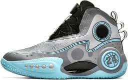 Tênis de basquete masculino para treinamento esportivo, suporte de tornozelo de cano alto e amortecimento antiderrapante