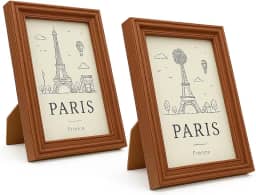 2 Quadros Porta Retratos Tipo Madeira Foto10x15