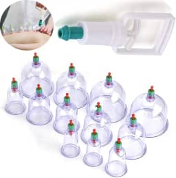 Kit 12 Ventosas Terapêuticas Ventosaterapia Massoterapia Vácuo