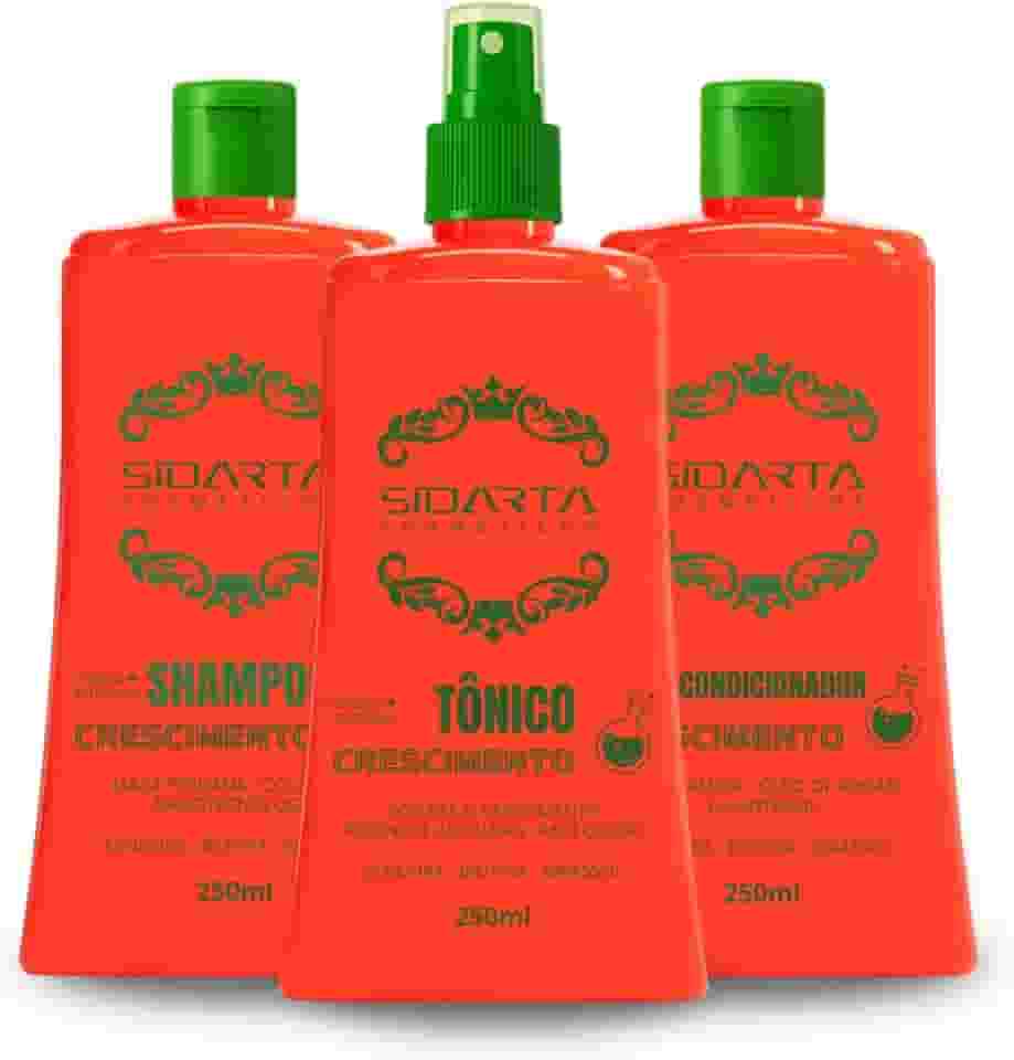 Trio Crescimento capilar explosivo Sidarta - Tônico + Condicionador + Shampoo