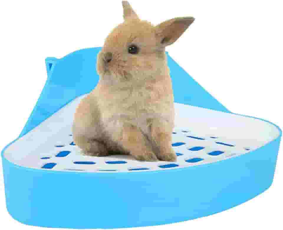 Caixa de areia de coelho, treinador de vaso sanitário de canto de coelho, bandeja de areia de coelho triangular para gaiola, gaiola de animais pequenos, vaso sanitário, bandeja de areia para coelhinho