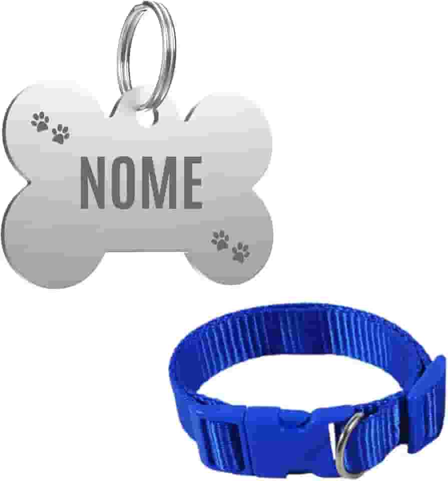 Coleira Personalizada Com Nome E Telefone A Lase (M, Rosa)