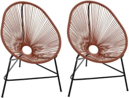 Cadeira de balanço para exterior – ideal para varandas, pátios e jardins, concebida para proporcionar conforto(Terracota)