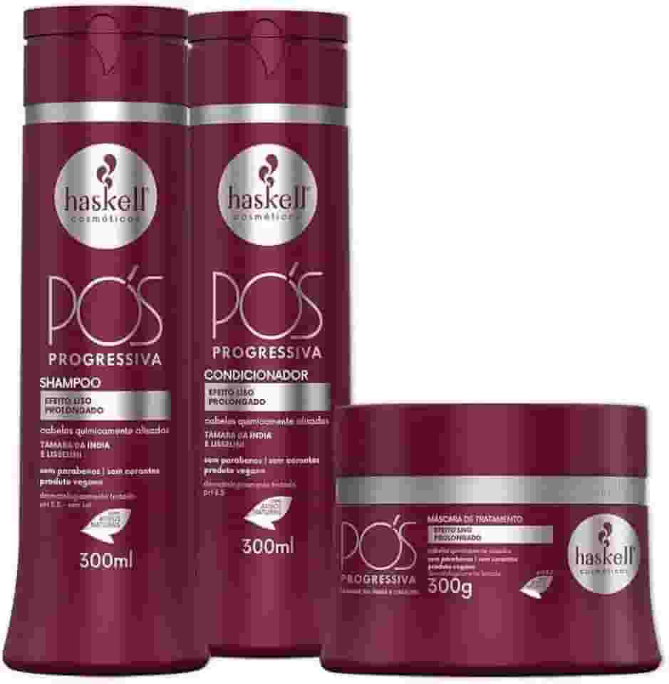 Kit Haskell Pós Progressiva Shampoo 300ML 1 Condicionador 300ML 1 Mascara 300ML
