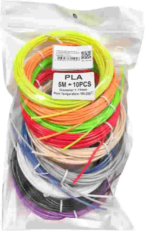 Filamento PLA Premium para Caneta 3D, 10 Cores Vibran e s, 1.75mm, Biodegradável e Não Tóxico, Ideal para Projetos Educativos e Artes Manuais