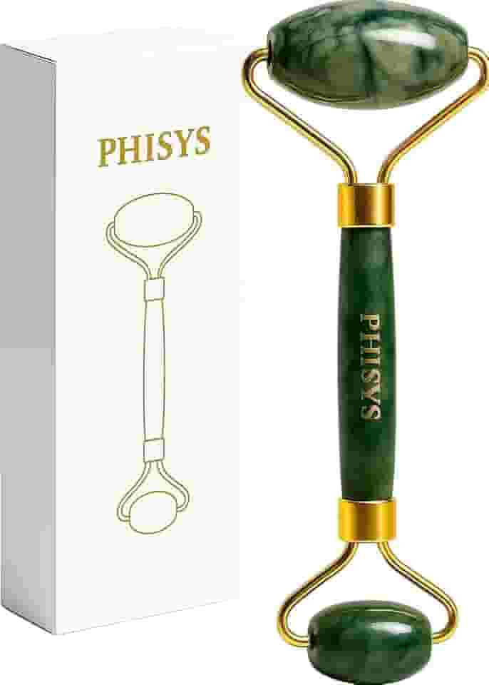 Rolo de Jade Para Rosto Massageador Facial Gua Sha Anti Estresse e Anti Rugas Pedras Faciais Naturais Premium