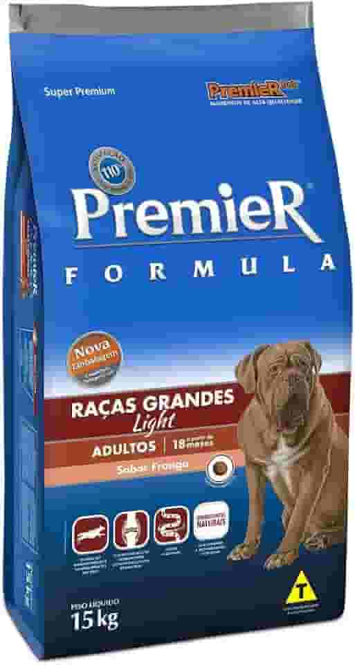 Ração Premier Fórmula para Cães Adultos de Raças Grandes Sabor Frango Light, 15kg Premier Pet Raça Adulto,