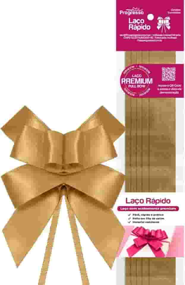 Laco Pronto Liso 22Mmx44Cm Cetim Ouro Pct Com 05 111755