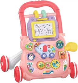 Andador Infantil Musical Didático Educativo Empurrador Bebê DM Toys DMB6751 Rosa