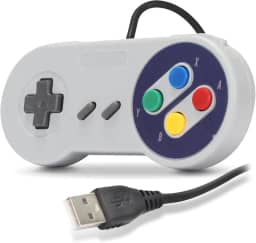 Controle Usb Super Nintendo Snes Para Computador Pc Mac Emulador - Botões Roxo