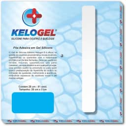 Fita em Gel de Silicone para Cicatriz 20x3cm Redução de Cicatrizes e Prevenção de Queloides Reutilizável e Dermatologicamente Testada KELOGEL