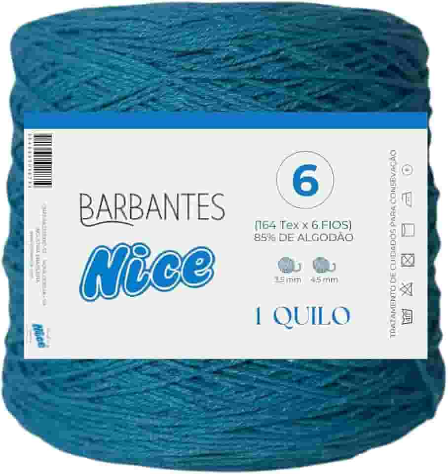 Barbante Parafinado Colorido Para Crochê Fio 6-1kg (AZUL CELESTE)