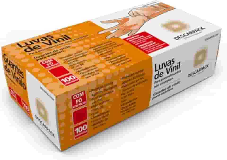 Descarpack Luva De Vinil M Com Pó Caixa Com 100 Unidades Multicolorido