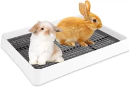 Caixa de areia de coelho de 38 x 30 cm com bandeja de vaso sanitário, caixa de areia de coelho médio para coelho, caixas de areia de porquinho da índia com grade 15x12x3 penico de animais