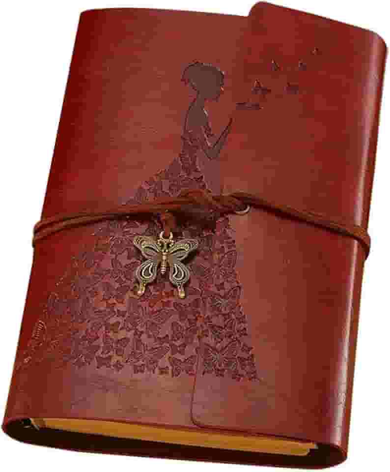 Diário de Viagem em Couro Vintage A6, Capa Multifuncional em Couro PU Vintage Para Caderno de Viagem com Folhas Soltas em Branco e Papel Sem Pauta