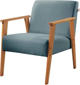 Poltrona em Linho Perla Agarb Decor Cor:Linho Azul