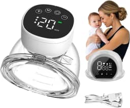 Bomba De Tirar Leite Mama Portátil P1 Mãos Livres Elétrica Sem BPA 3 Modos 10 Níveis de Sucção Conforto Coletor de Leite de Amamentação (Branco)110V/200V