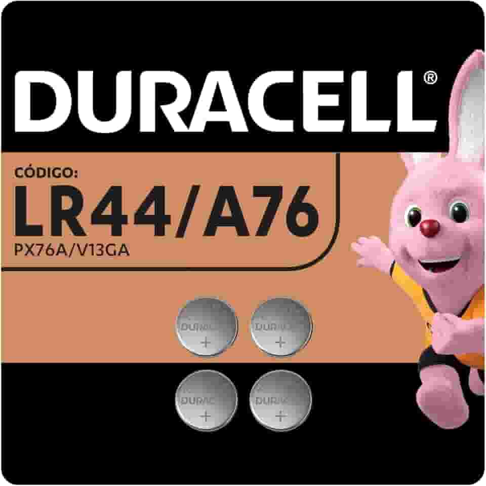 Duracell Pilhas Moeda LR44 Pack 4 Unidades – Ideal para Calculadoras e Brinquedos Pequenos