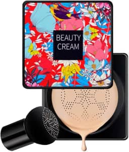 BB Cream Cogumelo Hidratante, Air Cushion CC Cream, Corretivo de Primer Líquido, Cobertura Perfeita Cor Natural Base