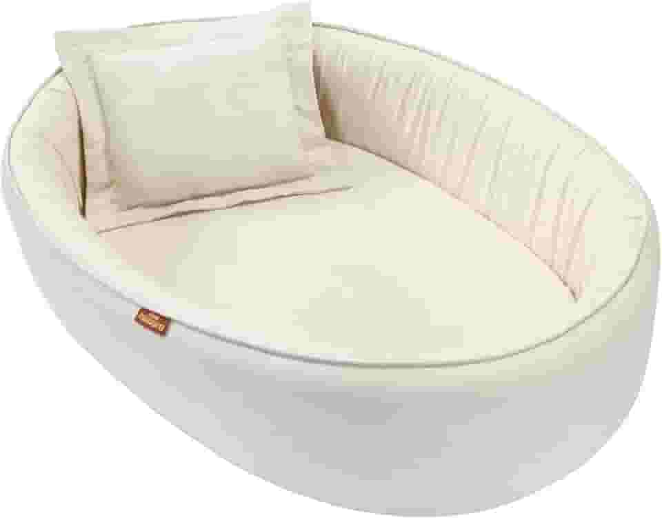 Batistela Baby Ninho redutor de berço linho c/travesseiro bege, Tamanho: 1 Contagem (Pacote de 1)