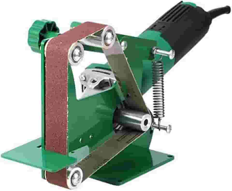 Mini lixadeira de cinto elétrica, moedor de bancada, lixadeira de cinto de polimento portátil DIY com 5 correias de lixamento, para metal, madeira, plástico