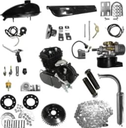 Kit Motor para Bicicleta Motorizada 80cc, 2 Tempos, Completo com Corrente e Acessórios (Preto)