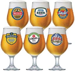 Ruvolo, Conjunto de Taça Bélgica, Taça para Cerveja Decorada 6 pcs, 380ml