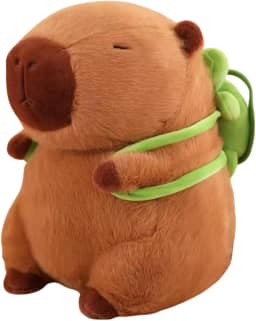Brinquedo De Pelúcia Capivara Com Mochila Tartaruga Fofo