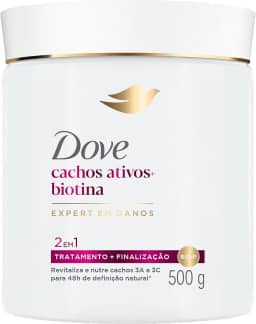 Dove Máscara Capilar 2 em 1 Cachos Ativos + Biotina 500g